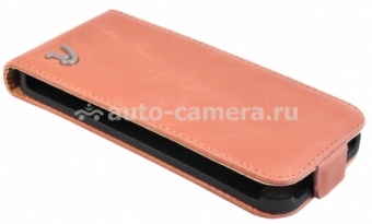 Кожаный чехол для iPhone 5 / 5S Vintage Flip, цвет Pink (133REF585.35)