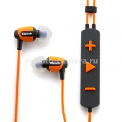 Вакуумные наушники с микрофоном и пультом управления для iPhone, iPad и iPod Klipsch Image S4i, цвет Orange